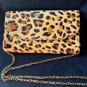 Brand New Genuine Calf Hair Leopard Clutch